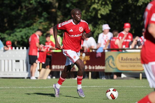 23 Fousseny Doumba (Energie Cottbus) Fussball Testspiel 2026 2027 SV Lok Calau - FC Energie Cottbus *** 23 Fousseny Doumba Energie Cottbus Soccer Friendly Match 2026 2027 SV Lok Calau FC Energie Cottbus