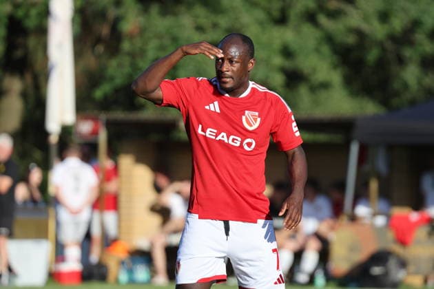 7 Christian Kinsombi (Energie Cottbus) Fussball Testspiel 2026 2027 SV Lok Calau - FC Energie Cottbus *** 7 Christian Kinsombi Energie Cottbus Soccer Friendly Match 2026 2027 SV Lok Calau FC Energie Cottbus