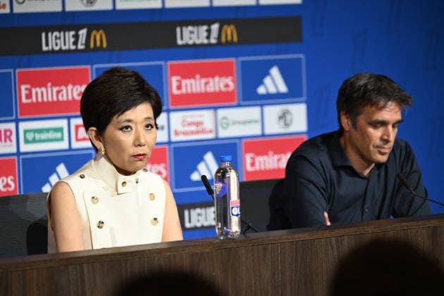 Footbal : Olympique Lyonnais - press conference, PK, Pressekonferenz - Michele Kang A few days after appearing before the DNCG and the announcement of Michele Kang™s takeover, OL held a press conference featuring American Michele Kang President of Olympique Lyonnais alongside General Manager Michael Gerlinger. Lyon, June 26, 2026. LYONFrance  Copyright: xMouradxAllilix