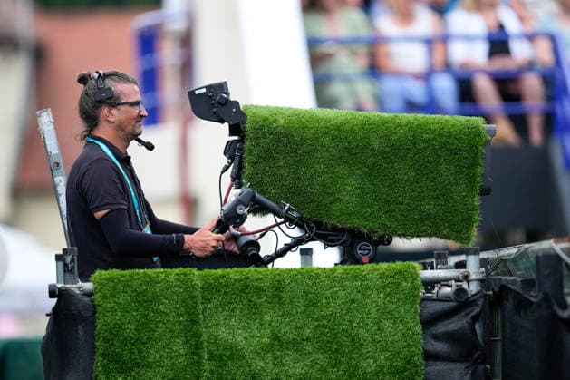 Lexus Eastbourne Open - Day Five TV broadcast cameras feature camouflage at the 2026 Lexus Eastbourne Open Women s tennis tournament at the Devonshire Park Lawn Tennis Club in Eastbourne, England, on June 26, 2026. Eastbourne United Kingdom  Copyright: xOwenxHammondx originalFilename:hammond-2026lexu260626_npQnw.jpg
