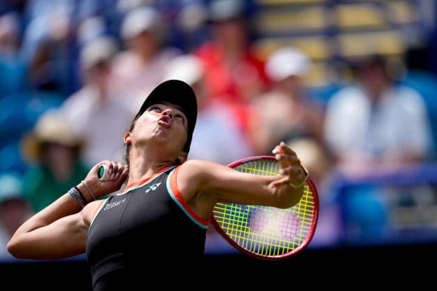Lexus Eastbourne Open - Day Five Petra Marcinko of Croatia competes during her semifinal match against second seed Madison Keys of the United States at the 2026 Lexus Eastbourne Open Women s tennis tournament at the Devonshire Park Lawn Tennis Club in Eastbourne, England, on June 26, 2026. Eastbourne United Kingdom  Copyright: xOwenxHammondx originalFilename:hammond-2026lexu260626_np8ld.jpg