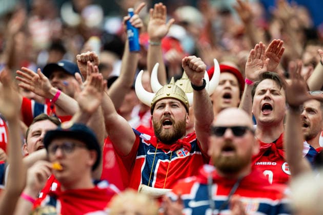 260626 Fans of Norway ahead of the FIFA World Cup, WM, Weltmeisterschaft, Fussball 2026 group stage football match between Norway and France on June 26, 2026 in Foxborough. Photo: Vegard Grott BILDBYRAN kod VG VG0967 bbeng fotboll football soccer fotball vm fotbolls-vm fotball-vm fotbolls-vm 2026 fifa world cup 2026 norge norway frankrike france boston publik *** 260626 Fans of Norway ahead of the 2026 FIFA World Cup group stage soccer match between Norway and France on June 26, 2026 in Foxborough. Photo by Vegard Grott, BILDBYRAN. Code: VG VG0967 bbeng soccer football fotball World Cup soccer World Cup 2026 FIFA World Cup 2026 Norway France Boston audience  Copyright: VEGARDxGRoTT BB260626VG002