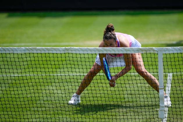 Lexus Eastbourne Open - Day Five Miriam Skoch (CZE) plays with partner Jesika Maleckova (CZE) during their semifinal doubles match against Isabelle Haverlag (NED) and Maia Lumsden (GBR) at the 2026 Lexus Eastbourne Open Women s tennis tournament at the Devonshire Park Lawn Tennis Club in Eastbourne, England, on June 26, 2026. Eastbourne United Kingdom  Copyright: xOwenxHammondx originalFilename:hammond-2026lexu260626_npgEK.jpg