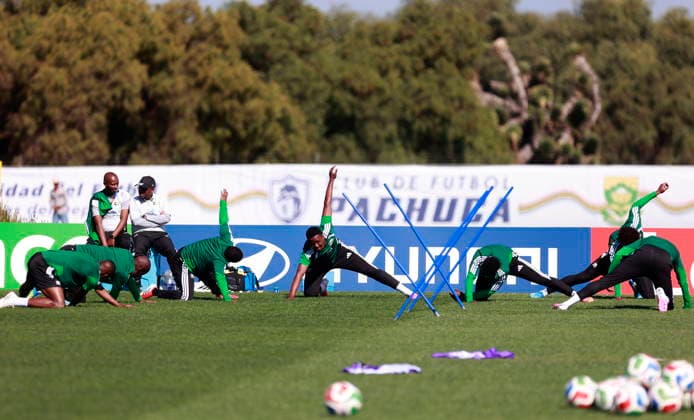 FIFA World Cup, WM, Weltmeisterschaft, Fussball 2026 - South Africa training South African national soccer players attend a training session of the team at the University of Football in Pachuca, Mexico, 26 June 2026, during the FIFA World Cup 2026. Pachuca Mexico  Copyright: xDavidxMartinezxPelcastrex