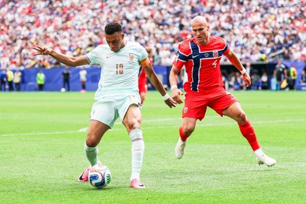 RECORD DATE NOT STATED FIFA World Cup, WM, Weltmeisterschaft, Fussball 2026 - Group I - Norway v France Kylian Mbappe player of France and Leo Ostigard player of Norway during the match between Norway and France in the third round of Group I of the 2026 FIFA World Cup group stage at Boston Stadium, in Foxborough, United States, on Friday, June 26, 2026.(Foto: William Volcov Brazil Photo Press IMAGO) Sports Foxborough MA United States of America Copyright: xWILLIAMxVOLCOVx