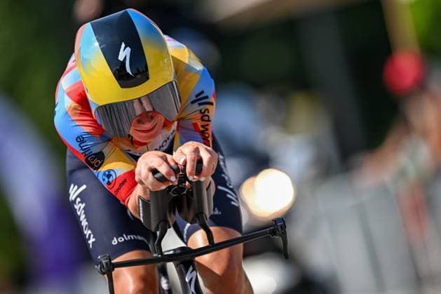 Elite Women Lotte Kopecky pictured in action during the women s elite individual road time trial race (20,5km) at the Belgian Cycling Championships, in Maarkedal, on Friday 26 June 2026. DAVIDxPINTENS  x179435542x