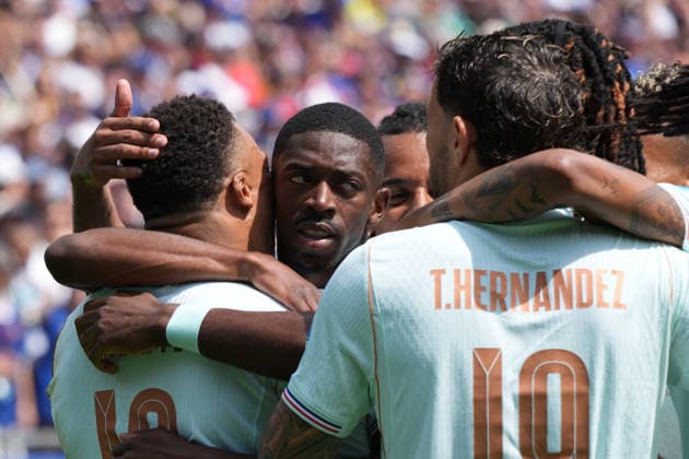 celebrate the goal, Torjubel zum 1:0 Ousmane Dembele (Frankreich, France, 7) - Boston 26.06.2026: Frankreich vs. Norwegen, Gilette Stadium, World Cup 26 Gruppe I, 3. Spieltag *** celebrate the goal, goal celebration for the 1-0 by Ousmane Dembélé, France, June 26, 2026, France vs. Norway, Gilette Stadium, World Cup Group I, Matchday 3