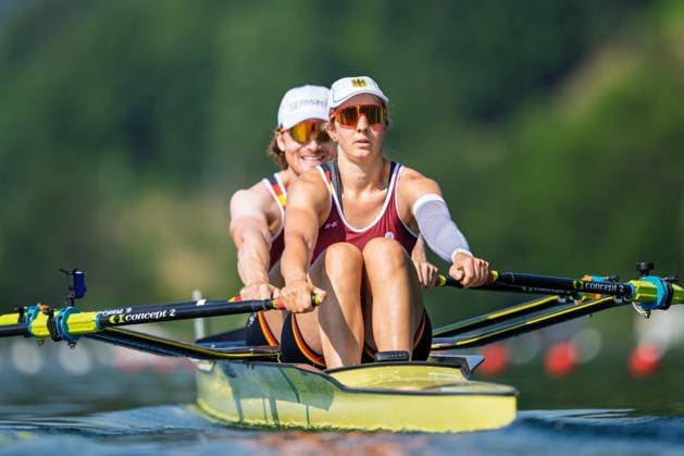 LUCERNE, SWITZERLAND - JUNE 26: Kathrin Marchand and Valentin Luz of Germany competing in the Pr3 Mixed Double Sculls during the Lucerne Regatta - World Rowing Cup III at the Rotsee on June 26, 2026 in Lucerne, Switzerland. Lucerne Switzerland Copyright: xBEAUTIFULxSPORTS TobiasxLacknerx