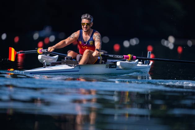 LUCERNE, SWITZERLAND - JUNE 26: Javier Garcia Martinez (Spain) competing in the Pr1 Men s Single Sculls during the Lucerne Regatta - World Rowing Cup III at the Rotsee on June 26, 2026 in Lucerne, Switzerland. Lucerne Switzerland Copyright: xBEAUTIFULxSPORTS TobiasxLacknerx