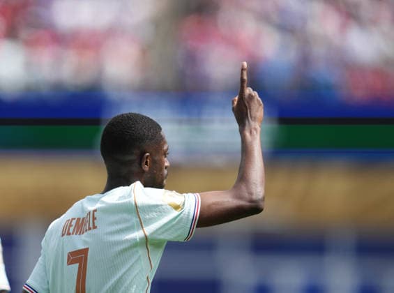 Ousmane Dembele (France) scores and celebrates his teams first goal during Norway and France, Group I FIFA World Cup, WM, Weltmeisterschaft, Fussball 2026, Boston Stadium, Boston, USA on June 26, 2026. Thor Wegner DeFodi Images. (Photo by DeFodi Images) - *** Ousmane Dembélé of France scores and celebrates his team s first goal during the Norway vs. France match in Group I of the 2026 FIFA World Cup at Boston Stadium in Boston, USA, on June 26, 2026. Photo by DeFodi Images (Thor Wegner)