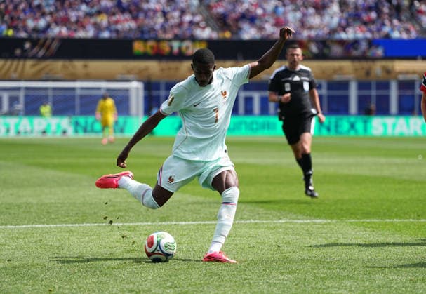 Ousmane Dembele (France) scores and celebrates his teams first goal during Norway and France, Group I FIFA World Cup, WM, Weltmeisterschaft, Fussball 2026, Boston Stadium, Boston, USA on June 26, 2026. Thor Wegner DeFodi Images. (Photo by DeFodi Images) - *** Ousmane Dembélé of France scores and celebrates his team s first goal during the Norway vs. France match in Group I of the 2026 FIFA World Cup at Boston Stadium in Boston, USA, on June 26, 2026. Photo by DeFodi Images (Thor Wegner)