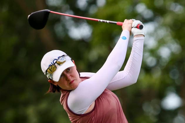 June 26, 2026, Chaska, Minnesota, United States: KARIS DAVIDSON hits a drive at hole seven. This is the second day of the 2026 KPMG WomenÃ¢â‚¬â ¢s PGA, Golf Herren Championship at Hazeltine National Golf Course in Chaska Minnesota. Chaska United States - ZUMAt166 20260626_zsp_t166_008 Copyright: xMichaelxTurnerx