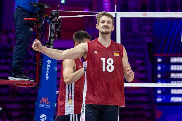 VNL Belgium - Germany 26.06.2026 volleyball, Gliwice , Arena Pre Zero , Mens Volleyball Nations League 2026 FIVB VNL (siatkowka, Liga Narodow, Belgia - Niemcy ), game , match Belgium - Germany image shows: Florian Krage-brewitz photo Katarzyna Plewczynska Fotostyk Copyright: xKatarzynaxPlewczynskax 20260626KAPL3553