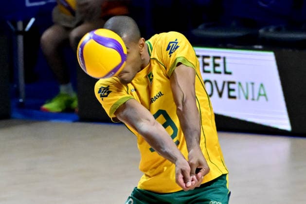 LJUBLJANA, SLOVENIA - JUNE 26: Ricardo Lucarelli Souza of Brazil in action during the FIVB Men s Volleyball Nations League match between Brazil and Italy at Arena Stozice, Ljubljana on June 26, 2026 in Ljubljana, Slovenia. (Photo by Igor Kupljenik Sports Press Photo).  Copyright: xIgorxKupljenikx xSPPx Sportspressphoto_SPR177510