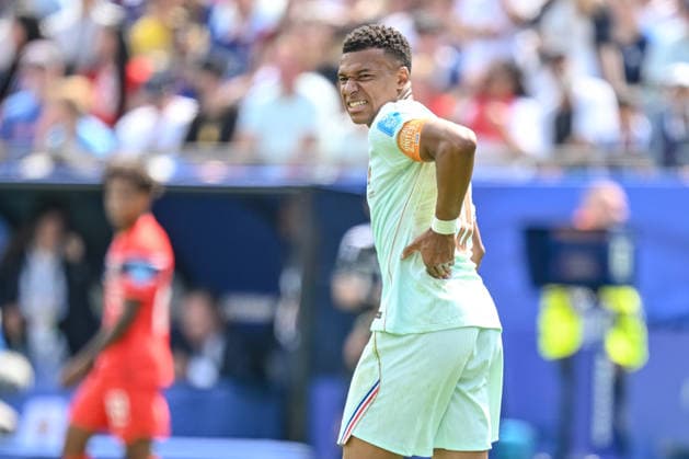 Kylian Mbappe (France) gestures during the FIFA World Cup, WM, Weltmeisterschaft, Fussball 2026 Group I match between Norway and France at Boston Stadium on June 26, 2026 in Boston, United States. (Photo by Harry Langer DeFodi Images) - *** Kylian Mbappé of France gestures during the 2026 FIFA World Cup Group I match between Norway and France at Boston Stadium on June 26, 2026, in Boston, United States. Photo by Harry Langer, DeFodi Images
