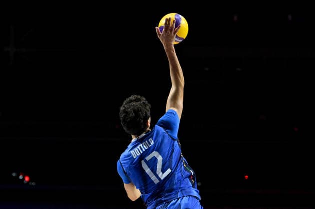LJUBLJANA, SLOVENIA - JUNE 26: Mattia Bottolo of Italy during the FIVB Men s Volleyball Nations League match between Brazil and Italy at Arena Stozice, Ljubljana on June 26, 2026 in Ljubljana, Slovenia. (Photo by Igor Kupljenik Sports Press Photo).  Copyright: xIgorxKupljenikx xSPPx Sportspressphoto_SPR177529