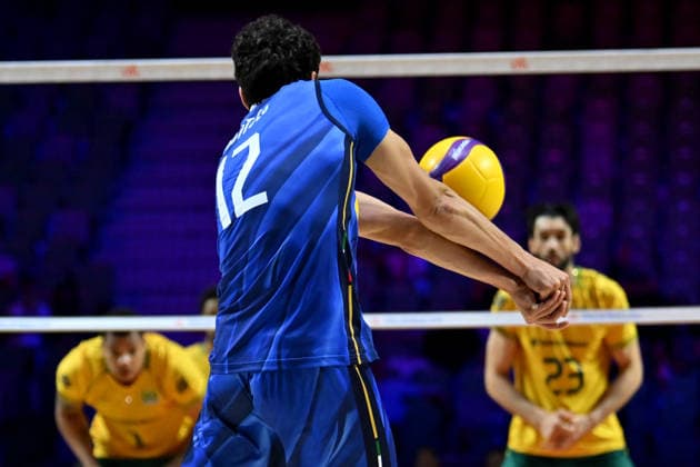 LJUBLJANA, SLOVENIA - JUNE 26: Mattia Bottolo of Italy during the FIVB Men s Volleyball Nations League match between Brazil and Italy at Arena Stozice, Ljubljana on June 26, 2026 in Ljubljana, Slovenia. (Photo by Igor Kupljenik Sports Press Photo).  Copyright: xIgorxKupljenikx xSPPx Sportspressphoto_SPR177540