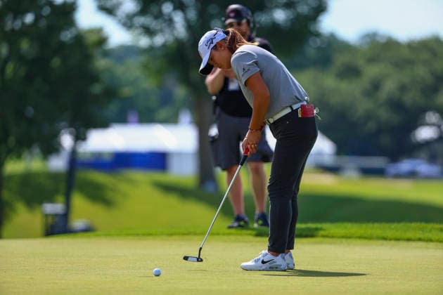 June 26, 2026, Chaska, Minnesota, United States: JENNY BAE putts at hole nine. This is the second day of the 2026 KPMG WomenÃ¢â‚¬â ¢s PGA, Golf Herren Championship at Hazeltine National Golf Course in Chaska Minnesota. Chaska United States - ZUMAt166 20260626_zsp_t166_018 Copyright: xMichaelxTurnerx