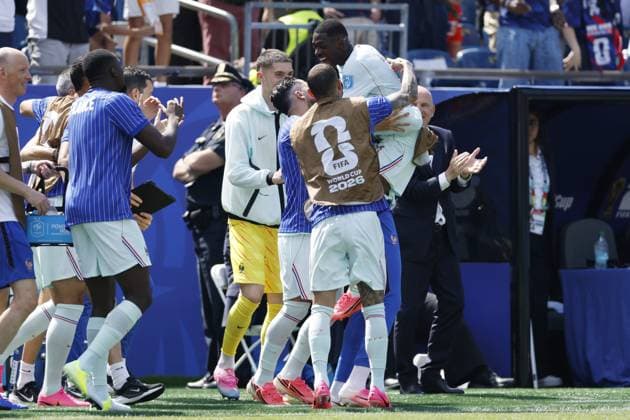 FOXBOROUGH - Ousmane Dembele of France celebrates the 0-2 during the 2026 FIFA World Cup, WM, Weltmeisterschaft, Fussball Group I match between Norway and France at Boston Stadium on June 26, 2026, in Foxborough, United States. MAURICE VAN STEEN ANP FIFA World Cup 2026 2026 xVIxANPxSportx xMauricexvanxSteenxIVx 562091257 originalFilename: 562091257.jpg