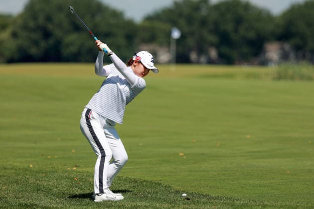 KPMG Women™s PGA, Golf Herren Championship 2026 CHASKA, MINNESOTA - JUNE 26: Yuri Yoshida of Japan hits from the 16th fairway during the second round of the KPMG Women™s PGA Championship 2026 at Hazeltine National Golf Club in Chaska, Minnesota, USA Thursday, June 26, 2026. Chaska Minnesota United States  Copyright: xAmyxLemusx originalFilename:lemus-kpmgwome260626_npAG9.jpg
