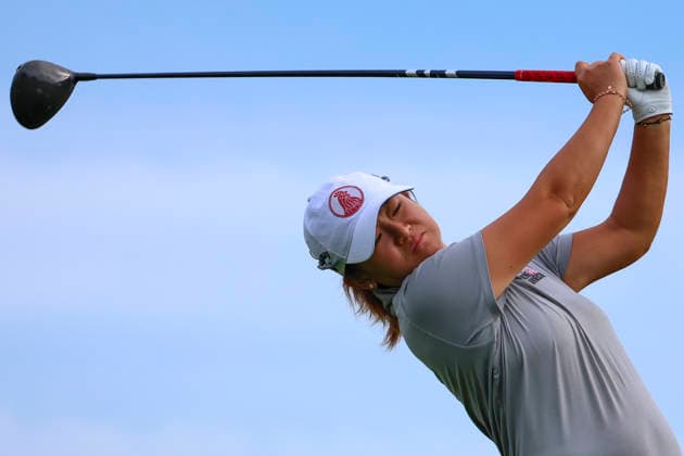 June 26, 2026, Chaska, Minnesota, United States: JENNY BAE hits a drive at hole eleven. This is the second day of the 2026 KPMG WomenÃ¢â‚¬â ¢s PGA, Golf Herren Championship at Hazeltine National Golf Course in Chaska Minnesota. Chaska United States - ZUMAt166 20260626_zsp_t166_041 Copyright: xMichaelxTurnerx