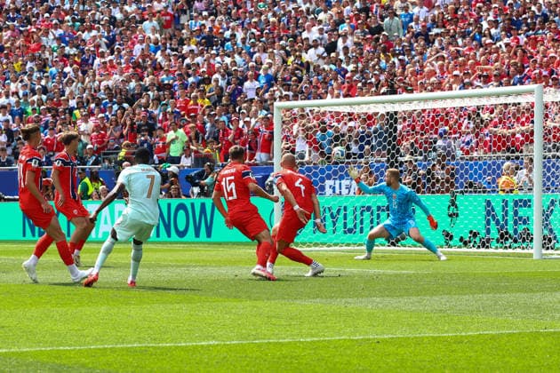 FIFA World Cup, WM, Weltmeisterschaft, Fussball 2026: Norway v France BOSTON, USA - 26th June 2026: Ousmane Dembele of France scores his side s first goal past Egil Selvik of Norway during the FIFA World Cup 2026 Group I match between Norway and France at Boston Stadium Boston Boston Stadium United States of America Copyright: xCraigxMercerx xPeakxActionxPhotosx