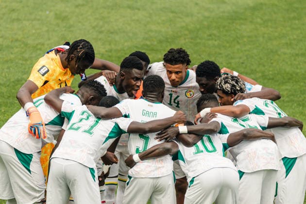 Senegal players huddle during the FIFA World Cup, WM, Weltmeisterschaft, Fussball game between Senegal and Iraq at Toronto Stadium on June 26, 2026 in Toronto, Ontario, Canada  Copyright: xCurtisxWongx xSPPx Sportspressphoto_SPR177552