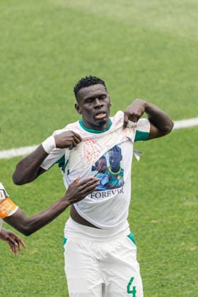 Abdoulaye Seck of Senegal celebrates scoring his team s first goal to make the score during the FIFA World Cup, WM, Weltmeisterschaft, Fussball game between Senegal and Iraq at Toronto Stadium on June 26, 2026 in Toronto, Ontario, Canada  Copyright: xCurtisxWongx xSPPx Sportspressphoto_SPR177555