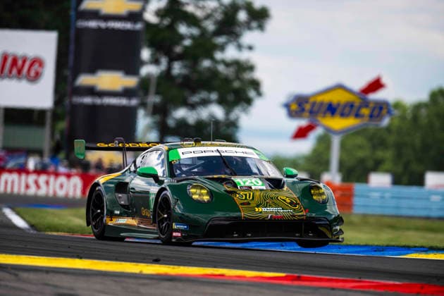AUTO - 6 HOURS OF THE GLEN 2026 120 ADELSON Adam (usa), ILOTT Callum (gbr), SARGENT Tom (aus), Wright Motorsports, Porsche 911 GT3 R (992.2), action during the Six Hours of the Glen 2026, 6th round of the 2026 IMSA WeatherTech SportsCar Championship, from June 26 to 28 on the Watkins Glen International in Watkins Glen, New York, United States of America - Watkins GlenUnited States  Copyright: xFabrizioxBoldonix