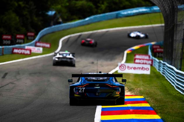 AUTO - 6 HOURS OF THE GLEN 2026 27 BARRICHELLO Eduardo (bra), GAMBLE Tom (gbr), ROBICHON Zacharie (can), Heart of Racing Team, Aston Martin Vantage AMR GT3 Evo, action during the Six Hours of the Glen 2026, 6th round of the 2026 IMSA WeatherTech SportsCar Championship, from June 26 to 28 on the Watkins Glen International in Watkins Glen, New York, United States of America - Watkins GlenUnited States  Copyright: xFabrizioxBoldonix
