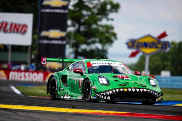 AUTO - 6 HOURS OF THE GLEN 2026 77 KING Harry (gbr), TANDY Nick (gbr), AO Racing, Porsche 911 GT3 R (992.2), action during the Six Hours of the Glen 2026, 6th round of the 2026 IMSA WeatherTech SportsCar Championship, from June 26 to 28 on the Watkins Glen International in Watkins Glen, New York, United States of America - Watkins GlenUnited States  Copyright: xFabrizioxBoldonix