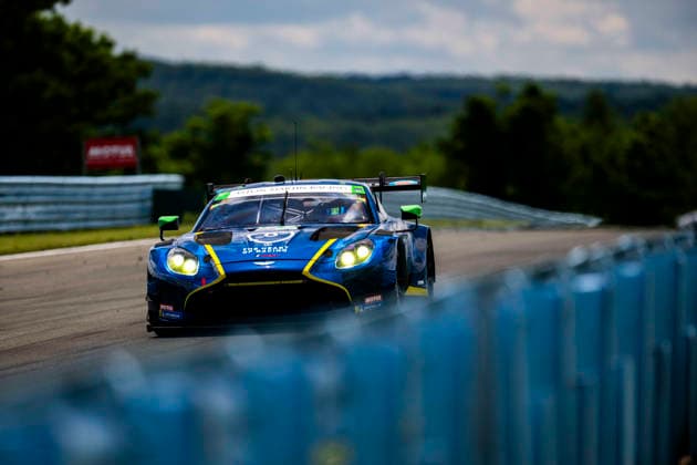 AUTO - 6 HOURS OF THE GLEN 2026 27 BARRICHELLO Eduardo (bra), GAMBLE Tom (gbr), ROBICHON Zacharie (can), Heart of Racing Team, Aston Martin Vantage AMR GT3 Evo, action during the Six Hours of the Glen 2026, 6th round of the 2026 IMSA WeatherTech SportsCar Championship, from June 26 to 28 on the Watkins Glen International in Watkins Glen, New York, United States of America - Watkins GlenUnited States  Copyright: xFabrizioxBoldonix