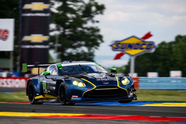 AUTO - 6 HOURS OF THE GLEN 2026 27 BARRICHELLO Eduardo (bra), GAMBLE Tom (gbr), ROBICHON Zacharie (can), Heart of Racing Team, Aston Martin Vantage AMR GT3 Evo, action during the Six Hours of the Glen 2026, 6th round of the 2026 IMSA WeatherTech SportsCar Championship, from June 26 to 28 on the Watkins Glen International in Watkins Glen, New York, United States of America - Watkins GlenUnited States  Copyright: xFabrizioxBoldonix