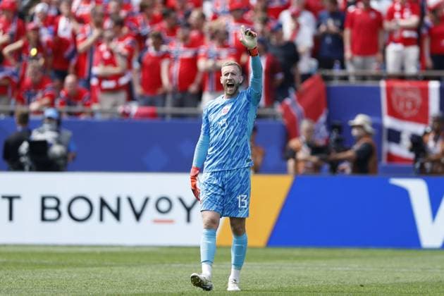 FOXBOROUGH - Norway goalkeeper Egil Selvik during the FIFA 2026 World Cup Group I match between Norway and France at Boston Stadium on June 26, 2026, in Foxborough, United States. MAURICE VAN STEEN ANP FIFA World Cup, WM, Weltmeisterschaft, Fussball 2026 2026 xVIxANPxSportx xMauricexvanxSteenxIVx 562095415 originalFilename: 562095415.jpg