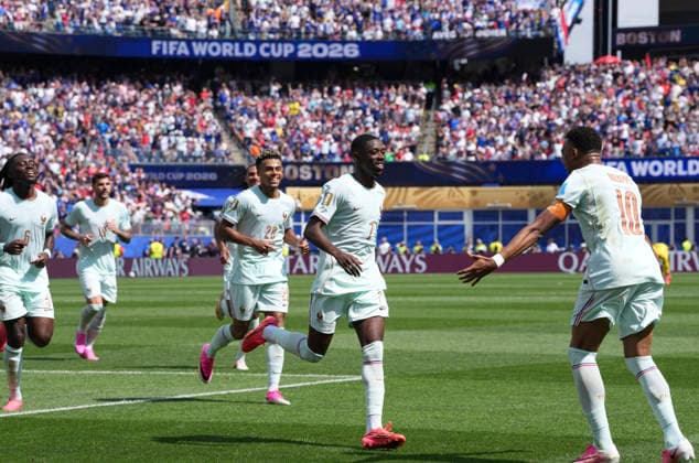 (260627) -- BOSTON, June 27, 2026 -- Ousmane Dembele (2nd R) of France celebrates a goal with teammates during the group I match between Norway and France at the 2026 FIFA World Cup, WM, Weltmeisterschaft, Fussball at Boston Stadium in Boston, the United States, June 26, 2026. ) (SP)U.S.-BOSTON-FOOTBALL-FIFA WORLD CUP-GROUP I-NOR VS FRA ChenxYichen 