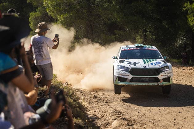 AUTO - WRC, Motorsport Rallye, WM - ACROPOLIS RALLY GREECE 2026 27 Robert VIRVES, Jakko VIILO, Skoda Fabia RS, action during the 2026 Acropolis Rally Greece, 8th round of the 2026 WRC World Rally Car Championship, from June 25 to 28, 2026 at Loutraki, Greece - LoutrakiGreece  Copyright: xNikosxKatikisx