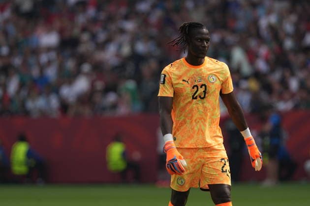 Senegal v Iraq - FIFA World Cup, WM, Weltmeisterschaft, Fussball 2026 - Group I TORONTO, CANADA - JUNE 26: Mory Diaw (23) goalkeeper of Senegal gestures during the 2026 FIFA World Cup First Stage Group I match between Senegal and Iraq at Toronto Stadium (BMO Field) in Toronto, Ontario, Canada on June 26, 2026. Mert Alper Dervis Anadolu Ontario Canada. Editorial use only. Please get in touch for any other usage.  Copyright: x2026xAnadoluxMertxAlperxDervisx