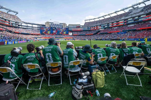 Sport Bilder des Tages Fußball, Herren, FIFA World Cup, WM, Weltmeisterschaft, Fussball 2026, Spiel in Boston (Gruppe I, 3. Spieltag), Norwegen - Frankreich, Fotografen am Spielfeldrand, 26.06. 2026, *** Soccer, Men s, 2026 FIFA World Cup, Match in Boston, Group I, Matchday 3, Norway vs. France, Photographers on the sidelines, June 26, 2026, Copyright: xMatthiasxKochx