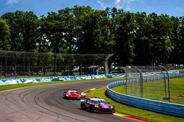 AUTO - 6 HOURS OF THE GLEN 2026 44 POTTER John (usa), PUMPELLY Spencer (usa), FARNBACHER Mario (deu), Magnus Racing, Aston Martin Vantage AMR GT3 Evo, action during the Six Hours of the Glen 2026, 6th round of the 2026 IMSA WeatherTech SportsCar Championship, from June 26 to 28 on the Watkins Glen International in Watkins Glen, New York, United States of America - Watkins GlenUnited States  Copyright: xFabrizioxBoldonix