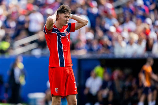 260626 Jorgen Strand Larsen of Norway looks dejected after penalty kick during the FIFA World Cup, WM, Weltmeisterschaft, Fussball 2026 group stage football match between Norway and France on June 26, 2026 in Foxborough. Photo: Jon Olav Nesvold BILDBYRAN COP 217 VG0967 bbeng fotboll football soccer fotball vm fotbolls-vm fotball-vm fotbolls-vm 2026 fifa world cup 2026 norge norway frankrike france boston *** June 26, 2026: Jorgen Strand Larsen of Norway looks dejected after a penalty kick during the 2026 FIFA World Cup group stage soccer match between Norway and France on June 26, 2026 in Foxborough. Photo by Jon Olav Nesvold. BILDBYRAN COP 217 VG0967 bbeng soccer football fotball World Cup 2026 FIFA World Cup 2026 Norway Francekrike france boston  Copyright: JONxOLAVxNESVOLD BB260626JE080
