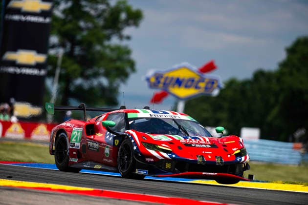AUTO - 6 HOURS OF THE GLEN 2026 21 FUOCO Antonio (ita), MANN Simon (gbr), UDELL Alec (usa), AF Corse, Ferrari 296 GT3 Evo, action during the Six Hours of the Glen 2026, 6th round of the 2026 IMSA WeatherTech SportsCar Championship, from June 26 to 28 on the Watkins Glen International in Watkins Glen, New York, United States of America - Watkins GlenUnited States  Copyright: xFabrizioxBoldonix
