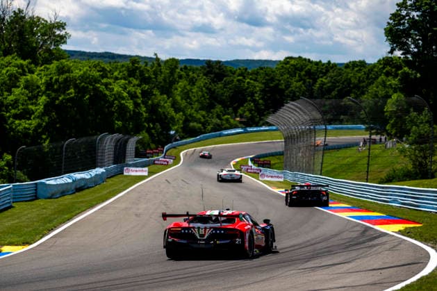 AUTO - 6 HOURS OF THE GLEN 2026 21 FUOCO Antonio (ita), MANN Simon (gbr), UDELL Alec (usa), AF Corse, Ferrari 296 GT3 Evo, action during the Six Hours of the Glen 2026, 6th round of the 2026 IMSA WeatherTech SportsCar Championship, from June 26 to 28 on the Watkins Glen International in Watkins Glen, New York, United States of America - Watkins GlenUnited States  Copyright: xFabrizioxBoldonix