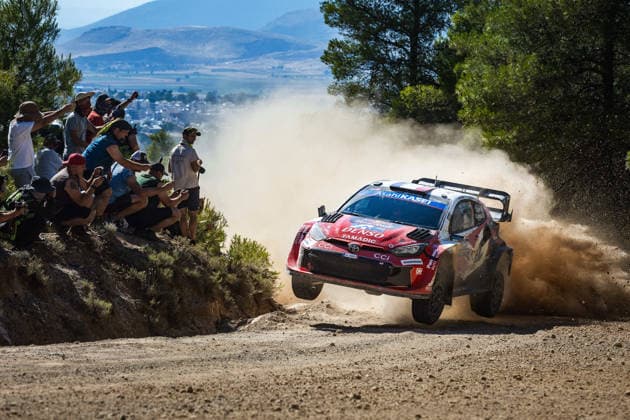 Sport Bilder des Tages AUTO - WRC, Motorsport Rallye, WM - ACROPOLIS RALLY GREECE 2026 01 SÃ bastien OGIER, Vincent LANDAIS, Toyota GR Yaris Rally1, action during the 2026 Acropolis Rally Greece, 8th round of the 2026 WRC World Rally Car Championship, from June 25 to 28, 2026 at Loutraki, Greece - LoutrakiGreece  Copyright: xNikosxKatikisx