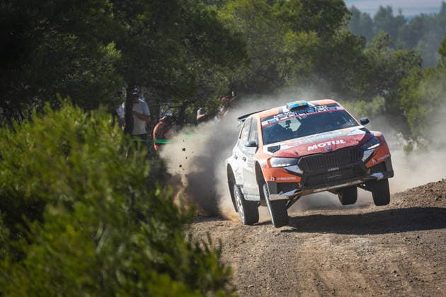 AUTO - WRC, Motorsport Rallye, WM - ACROPOLIS RALLY GREECE 2026 32 Mille JOHANSSON, Johan GRÖNVALL, Skoda Fabia RS, action during the 2026 Acropolis Rally Greece, 8th round of the 2026 WRC World Rally Car Championship, from June 25 to 28, 2026 at Loutraki, Greece - LoutrakiGreece  Copyright: xNikosxKatikisx
