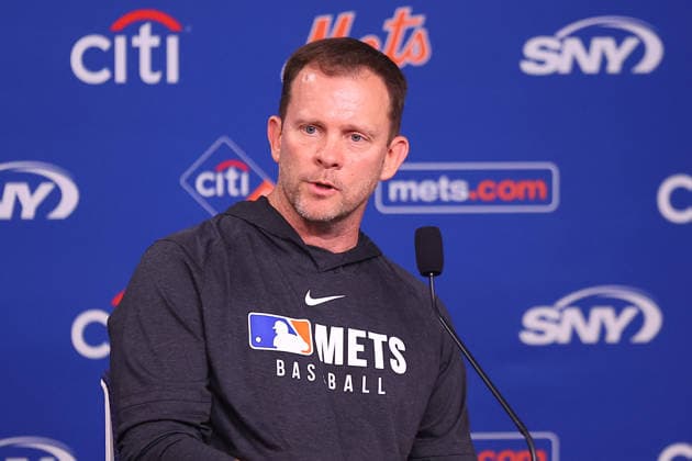 New York Mets Interim Manager Andy Green Is Introduced New York Mets Interim Manager Andy Green speaks to the media during a press conference, PK, Pressekonferenz at Citi Field in Corona, New York, on June 26, 2026. Flushing United States  Copyright: xGordonxDonovanx originalFilename:donovan-mlbphila260626_np12D.jpg