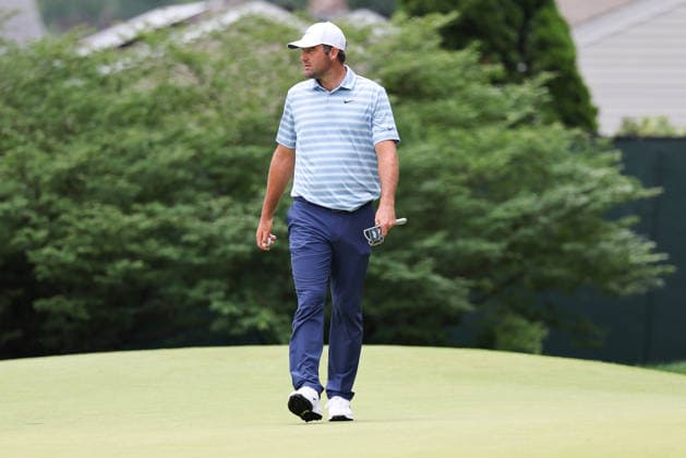 CROMWELL, CT - JUNE 26: Scottie Scheffler walks on the sixth hole during the second round of the Travelers Championship 2026 at TPC River Highlands on June 26, 2026 in Cromwell, Connecticut. (Photo by Andrew Mordzynski Icon Sportswire) GOLF: JUN 26 PGA, Golf Herren Travelers Championship EDITORIAL USE ONLY Icon2606268033415