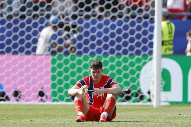 FOXBOROUGH - Jorgen Strand Larsen of Norway is disappointed during the FIFA 2026 World Cup Group 1 match between Norway and France at Boston Stadium on June 26, 2026, in Foxborough, United States. MAURICE VAN STEEN ANP FIFA World Cup, WM, Weltmeisterschaft, Fussball 2026 2026 xVIxANPxSportx xMauricexvanxSteenxIVx 562099936 originalFilename: 562099936.jpg
