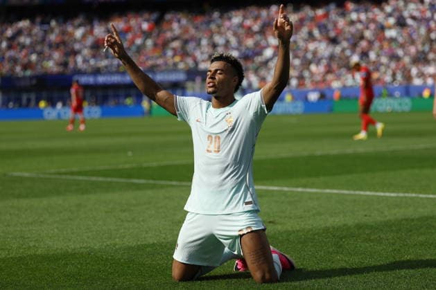 FIFA World Cup, WM, Weltmeisterschaft, Fussball 2026 - Group I - Norway vs France Desire Doue of France celebrates after scoring the 1-4 goal in the FIFA World Cup 2026 group stage match Norway against France, in Boston, USA, 26 June 2026. BOSTON United States  Copyright: xGREGxM.xCOOPERx