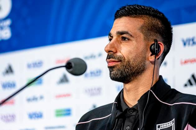 DALLAS - Noor Al-Rawabdeh of Jordan during the 2026 World Cup, Jordan MD-1 press conference, PK, Pressekonferenz at AT&T Stadium on June 26, 2026, in Dallas, United States. (Photo by Stefan Koops EYE4IMAGES DeFodi Images) - *** DALLAS: Noor Al Rawabdeh of Jordan during the 2026 World Cup, Jordan MD 1 Press Conference at AT&T Stadium on June 26, 2026, in Dallas, United States. Photo by Stefan Koops, EYE4IMAGES, DeFodi Images