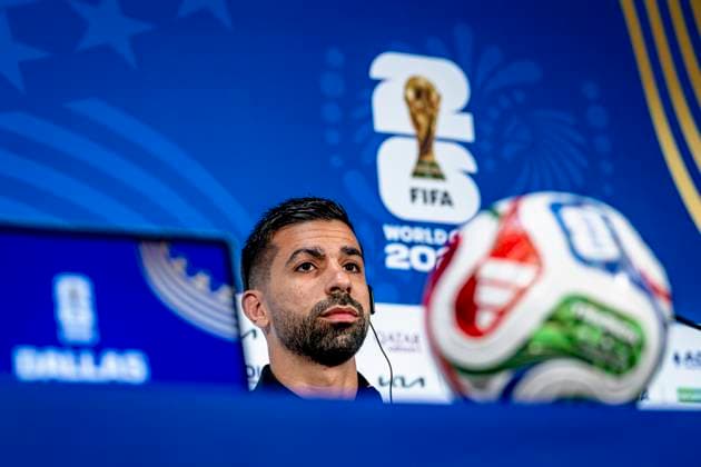 DALLAS - Noor Al-Rawabdeh of Jordan during the 2026 World Cup, Jordan MD-1 press conference, PK, Pressekonferenz at AT&T Stadium on June 26, 2026, in Dallas, United States. (Photo by Stefan Koops EYE4IMAGES DeFodi Images) - *** DALLAS: Noor Al Rawabdeh of Jordan during the 2026 World Cup, Jordan MD 1 Press Conference at AT&T Stadium on June 26, 2026, in Dallas, United States. Photo by Stefan Koops, EYE4IMAGES, DeFodi Images